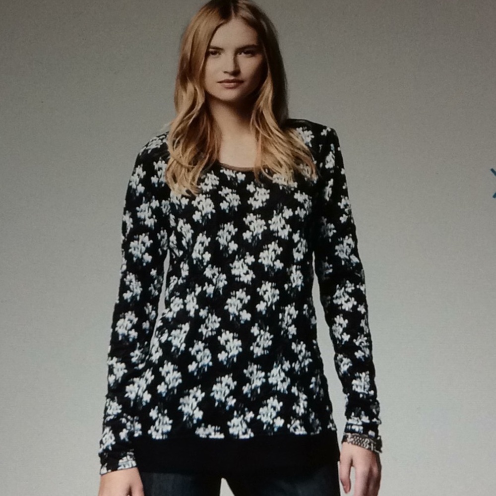 Simply Vera Vera Wang Floral Ikat Crinkle Top